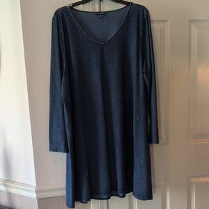Purejill XL Petite Indigo dark wash knit dress & Matching XL Slim Crops